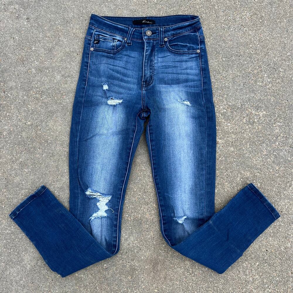 KanCan high-rise skinny jeans with distressed fronts 5/26